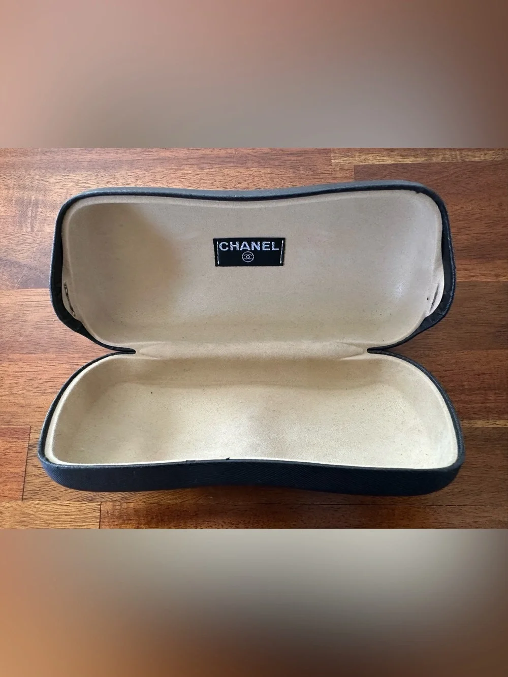 CHANEL Black Sunglasses Eyeglasses Case Hard Clamshell Authentic Vintage